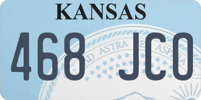 KS license plate 468JCO
