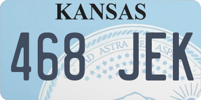 KS license plate 468JEK
