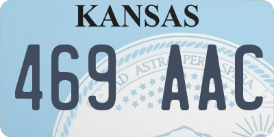 KS license plate 469AAC