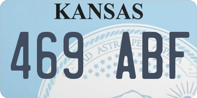 KS license plate 469ABF