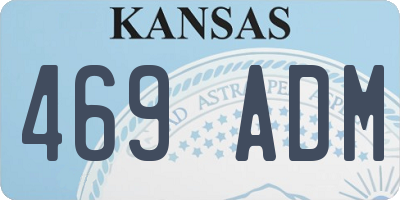 KS license plate 469ADM