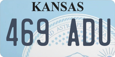KS license plate 469ADU