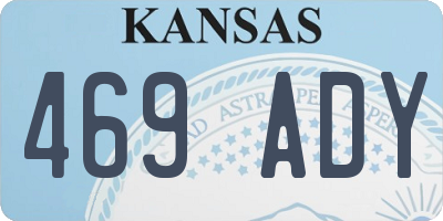 KS license plate 469ADY