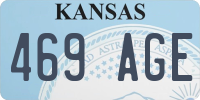 KS license plate 469AGE