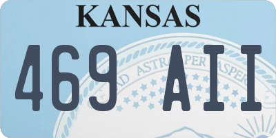 KS license plate 469AII