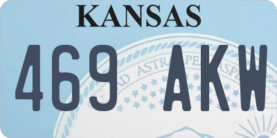KS license plate 469AKW