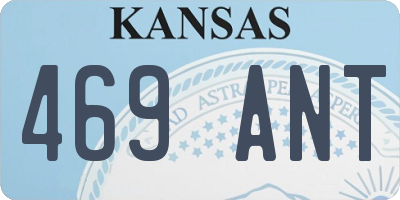 KS license plate 469ANT