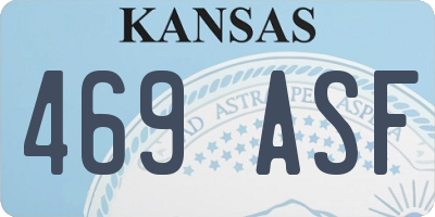 KS license plate 469ASF
