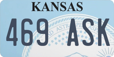 KS license plate 469ASK