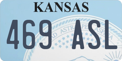 KS license plate 469ASL