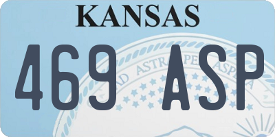 KS license plate 469ASP