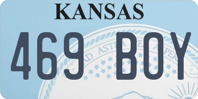 KS license plate 469BOY