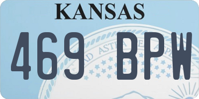 KS license plate 469BPW