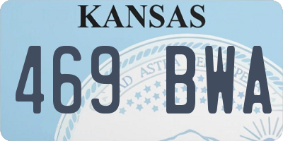 KS license plate 469BWA