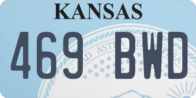 KS license plate 469BWD