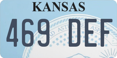 KS license plate 469DEF