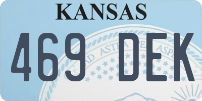 KS license plate 469DEK