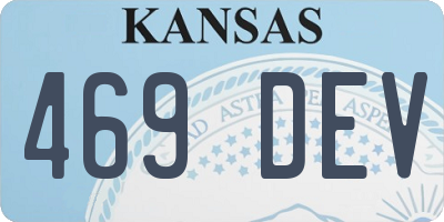 KS license plate 469DEV