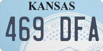 KS license plate 469DFA
