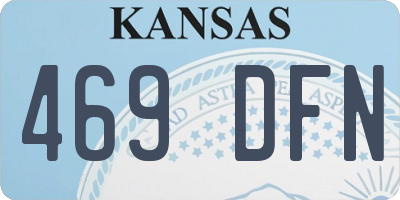 KS license plate 469DFN