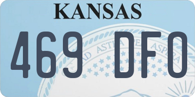 KS license plate 469DFO