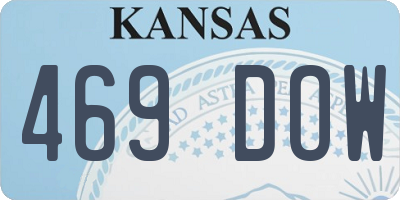 KS license plate 469DOW