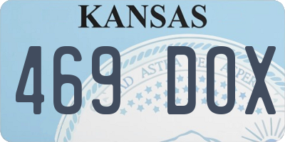 KS license plate 469DOX