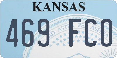 KS license plate 469FCO
