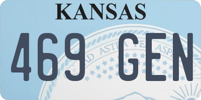 KS license plate 469GEN