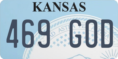 KS license plate 469GOD