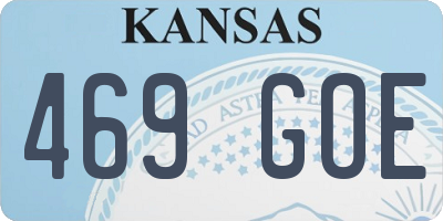 KS license plate 469GOE