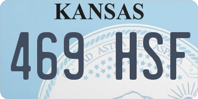 KS license plate 469HSF