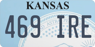 KS license plate 469IRE