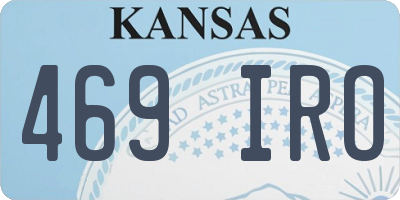 KS license plate 469IRO
