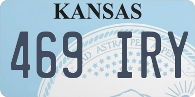 KS license plate 469IRY