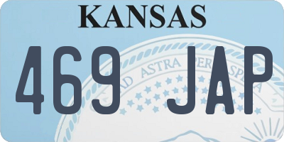 KS license plate 469JAP