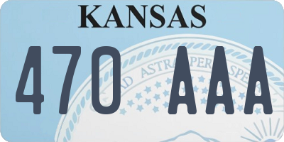 KS license plate 470AAA