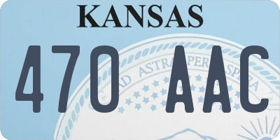 KS license plate 470AAC