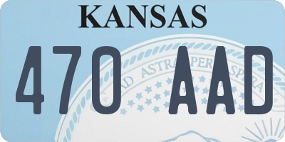 KS license plate 470AAD