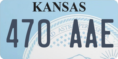 KS license plate 470AAE