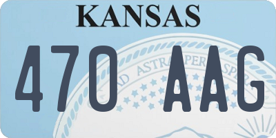 KS license plate 470AAG