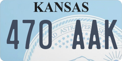 KS license plate 470AAK