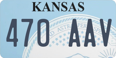 KS license plate 470AAV
