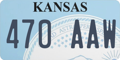KS license plate 470AAW