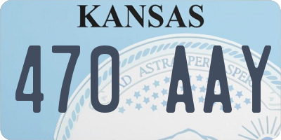KS license plate 470AAY