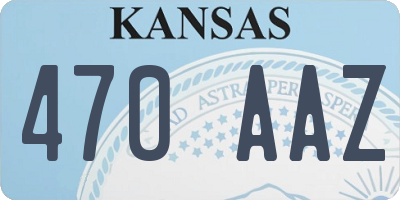 KS license plate 470AAZ