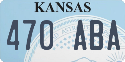 KS license plate 470ABA