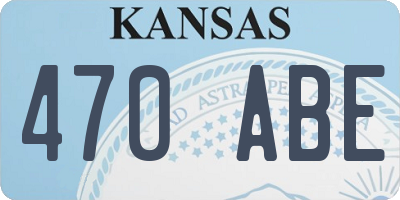 KS license plate 470ABE