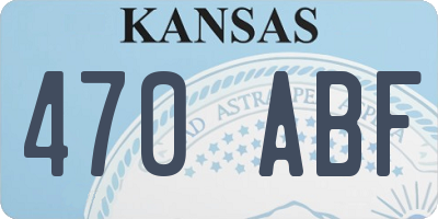 KS license plate 470ABF