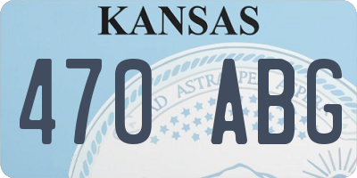 KS license plate 470ABG